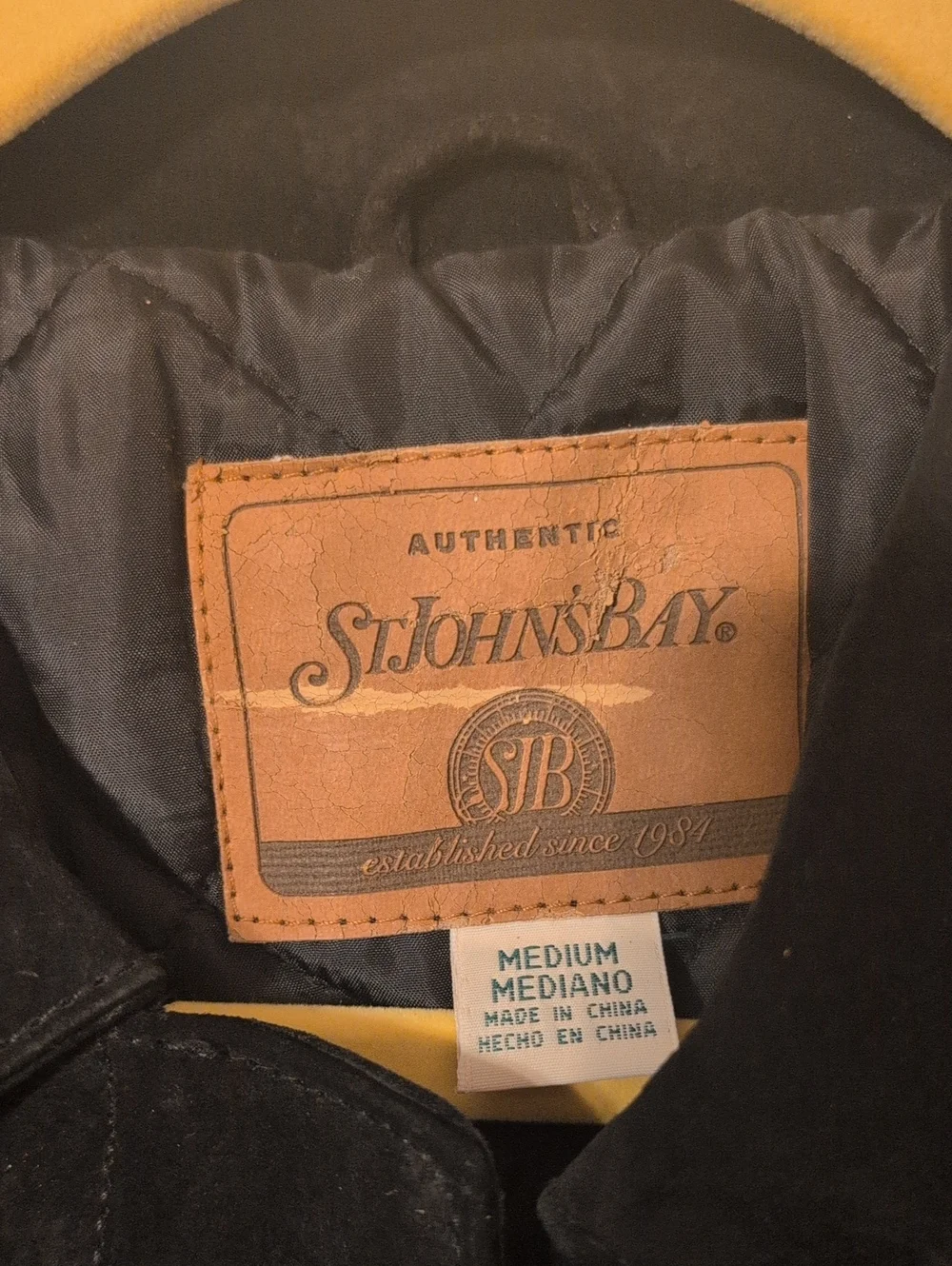 Vintage St. John's Bay Black Suede Leather Medium Bomber Jacket